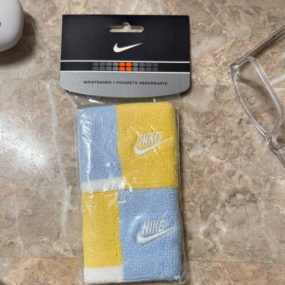 Nike Blue and Yellow Wristbands